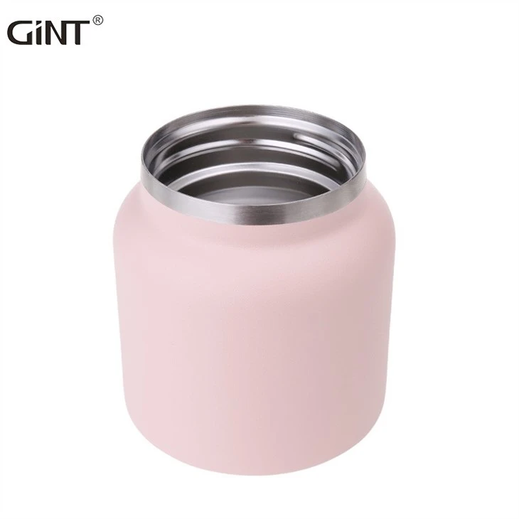 Small Pink Stainless Steel Food Jar Vacuum Insulated Lunch Thermal Container Box
